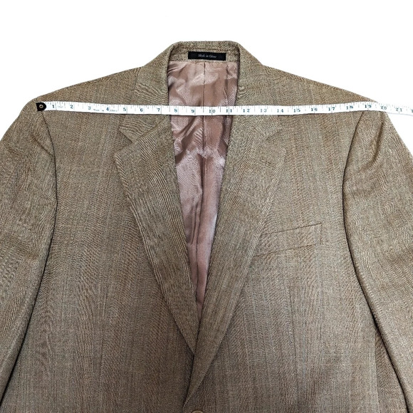 Lauren Ralph Lauren Tan Suit Jacket Blazer Silk Wool Blend size 44L - Picture 12 of 12